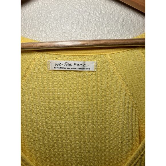 Free People We the Free Yellow Henley Thermal XS Streetwear Fairycore Indie - Picture 7 of 10